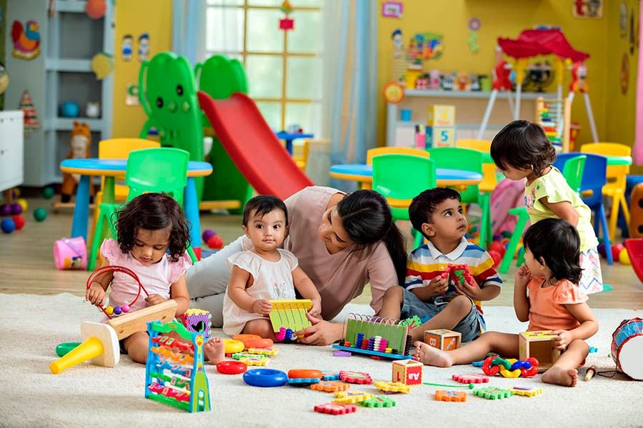 Indian children in classroom at Blessed Valley Preschool